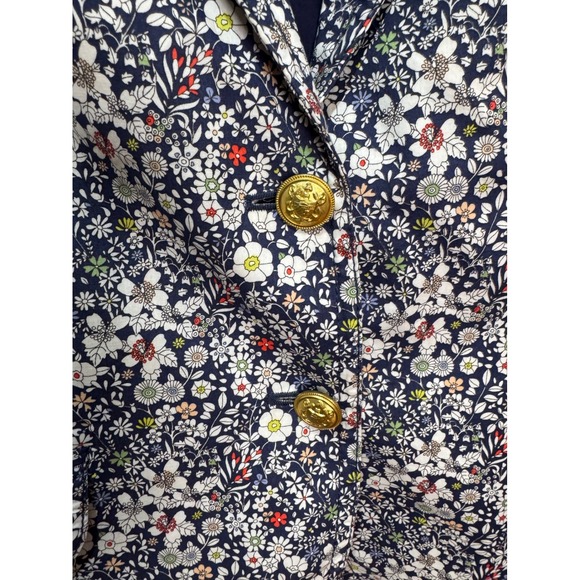 J Crew Schoolboy Liberty of London Art fabric cotton floral blazer jacket Sz 10 - Picture 3 of 8